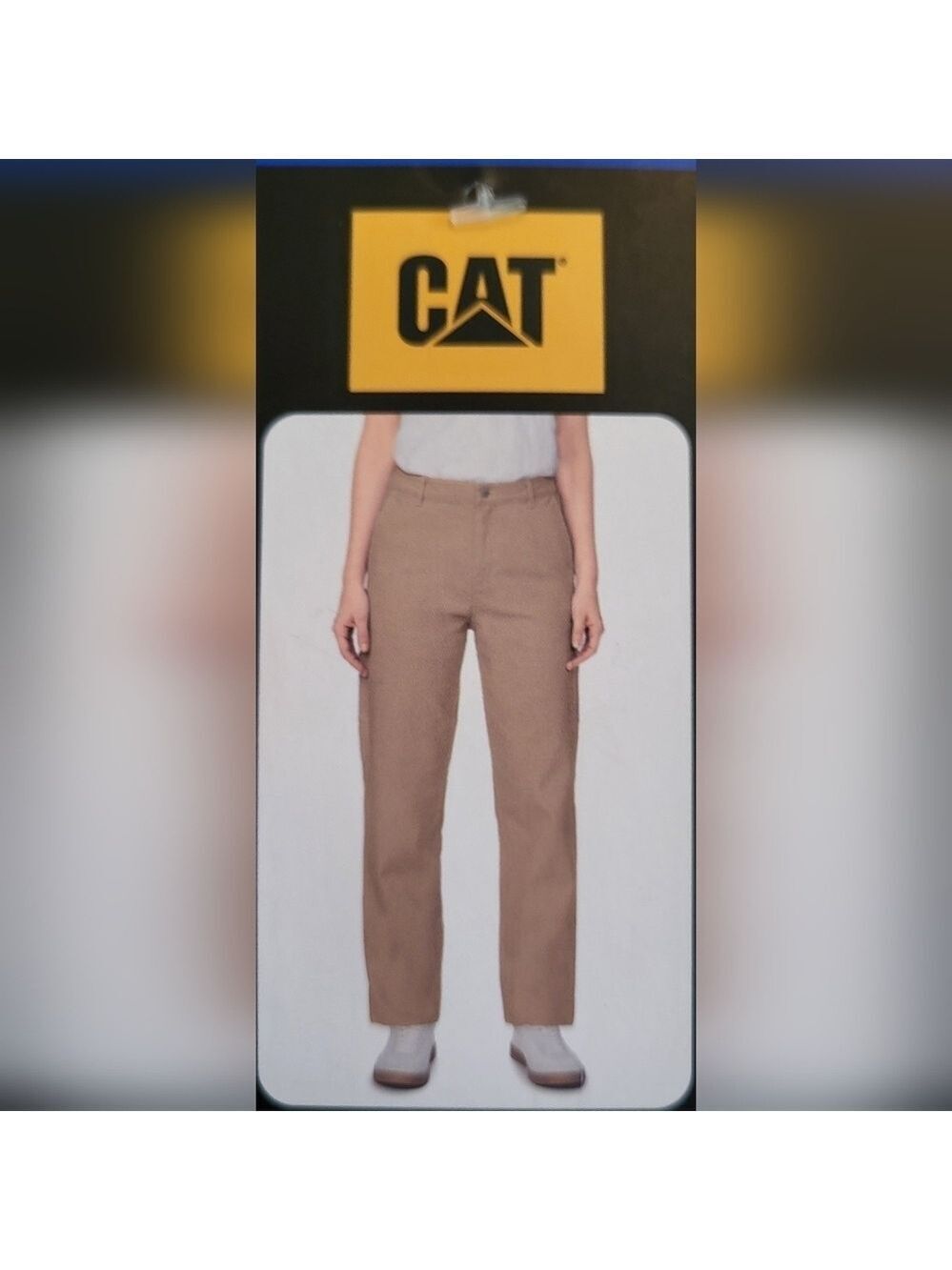 Cat Caterpillar Ladie's Beige Straight Leg Painter Work Pants, Size 10, NWT